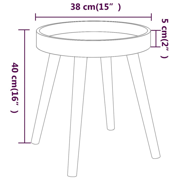 Side Table White 38x38x40 cm Engineered Wood&Solid Wood Pine.