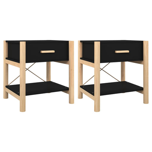 Bedside Tables 2pcs Black 42x38x45 cm Engineered Wood.