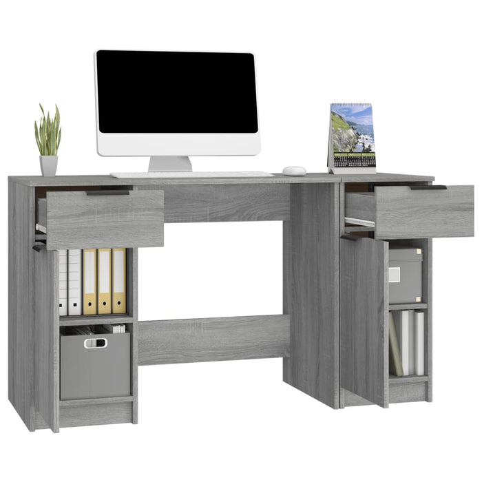 Desk with Side Cabinet Grey Sonoma Engineered Wood
