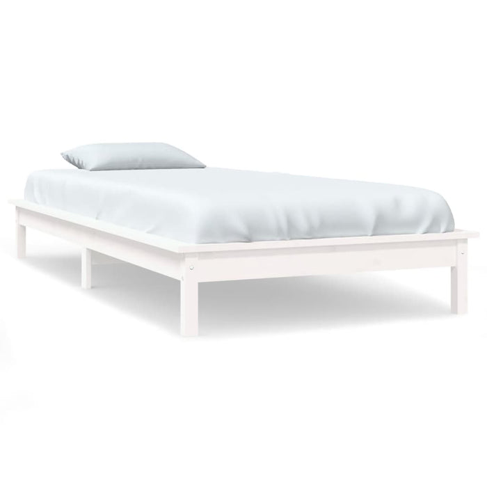 Bed Frame White 100x200 cm Solid Wood Pine.