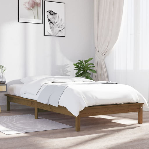 Bed Frame Honey Brown 100x200 cm Solid Wood Pine.