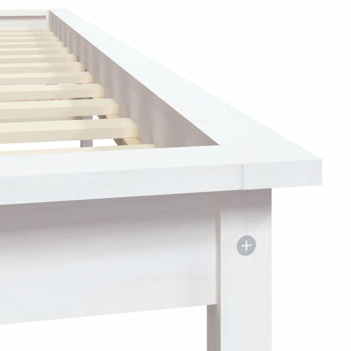 Bed Frame White 140x200 cm Solid Wood Pine.