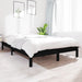 Bed Frame Black 140x200 cm Solid Wood Pine.