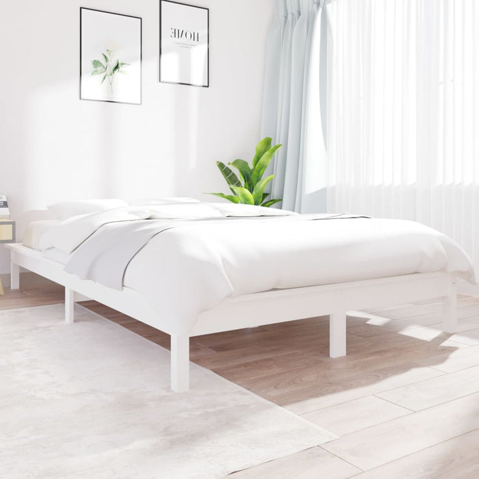 Bed Frame White 180x200 cm Solid Wood Pine 6FT Super King.