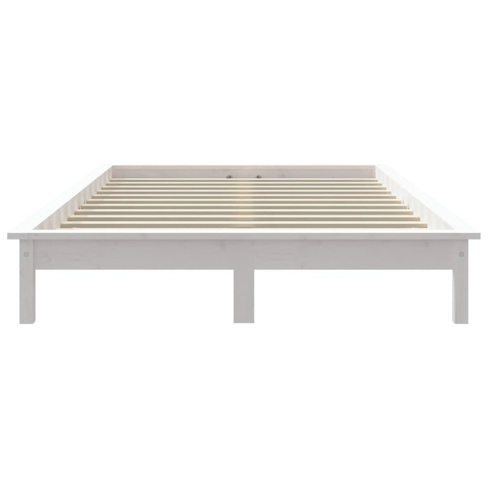 Bed Frame White 200x200 cm Solid Wood Pine.