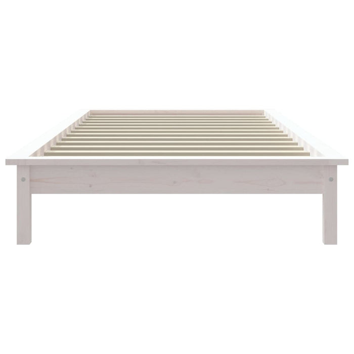 Bed Frame White 75x190 cm Solid Wood Pine 2FT6 Small Single.