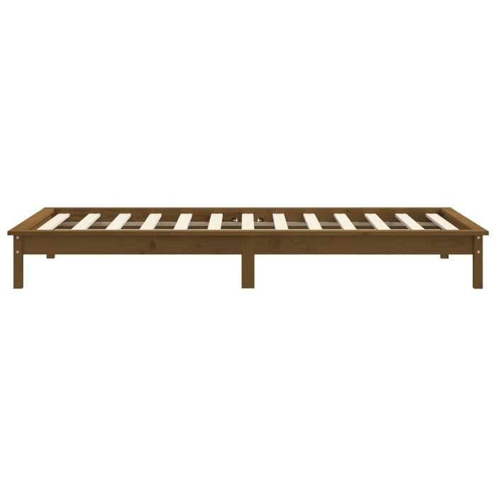Bed Frame Honey Brown 75x190cm Solid Wood Pine 2FT6 Small Single.