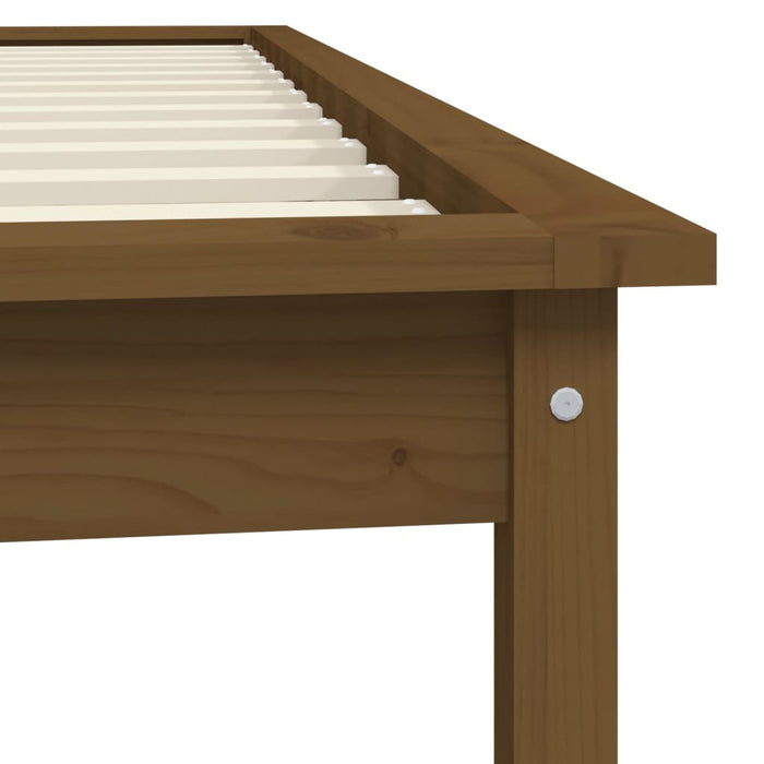 Bed Frame Honey Brown 90x190 cm Solid Wood Pine 3FT Single.