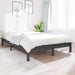 Bed Frame Grey 120x190 cm Solid Wood Pine 4FT Small Double.