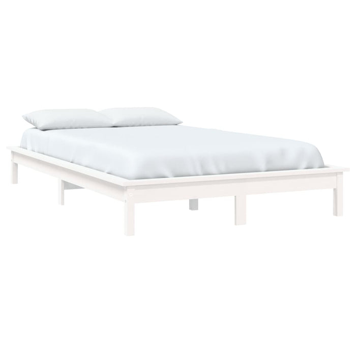 Bed Frame White 140x190 cm Solid Wood Pine.