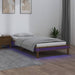 LED Bed Frame Honey Brown 100x200 cm Solid Wood.