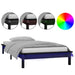 LED Bed Frame Black 100x200 cm Solid Wood.