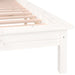 LED Bed Frame White 150x200 cm 5FT King Size Solid Wood.