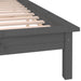 LED Bed Frame Grey 160x200 cm Solid Wood.