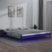 LED Bed Frame Grey 180x200 cm 6FT Super King Solid Wood.