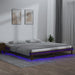 LED Bed Frame Honey Brown 200x200 cm Solid Wood.