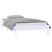 LED Bed Frame White 90x190 cm 3FT Single Solid Wood.