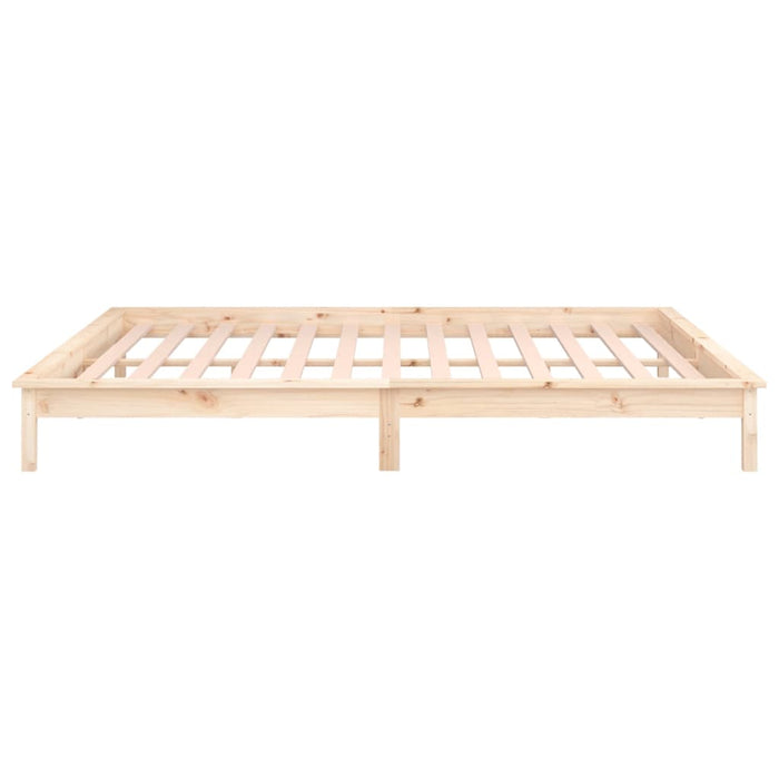 LED Bed Frame 135x190 cm 4FT6 Double Solid Wood.