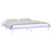 LED Bed Frame White 135x190 cm 4FT6 Double Solid Wood.