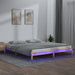 LED Bed Frame 140x190 cm Solid Wood.