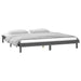 LED Bed Frame Grey 140x190 cm Solid Wood.