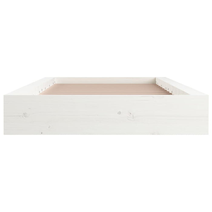 Bed Frame White 75x190 cm 2FT6 Small Single Solid Wood.