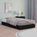 Bed Frame Black 135x190 cm 4FT6 Double Solid Wood.