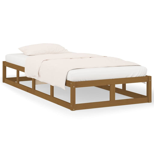 Bed Frame Honey Brown 90x200 cm Solid Wood.