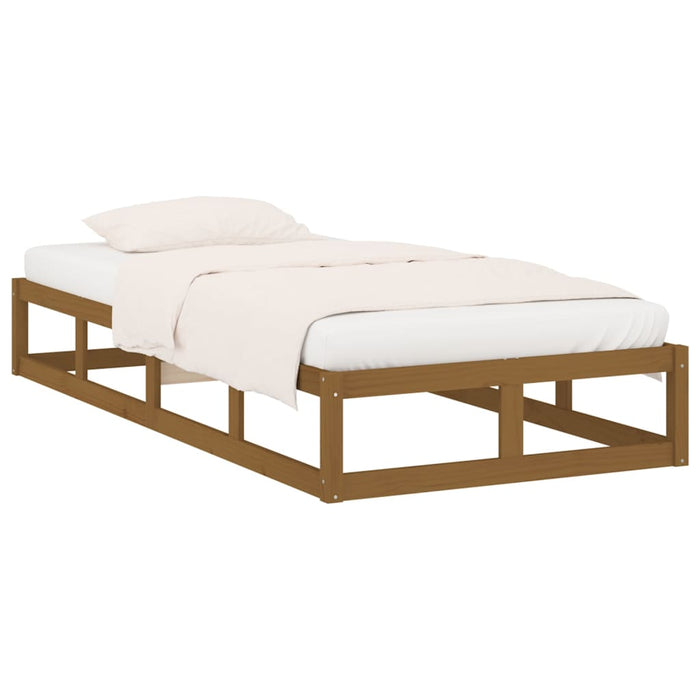 Bed Frame Honey Brown 90x200 cm Solid Wood.