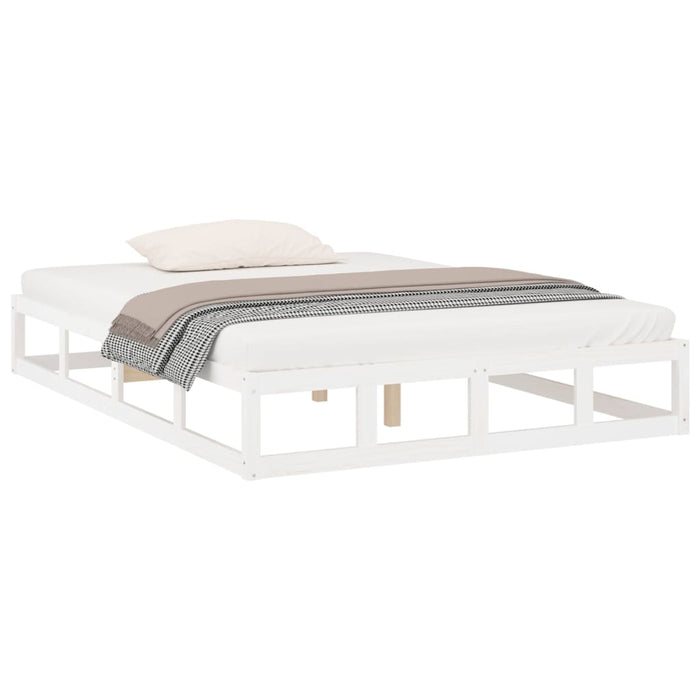 Bed Frame White 120x200 cm Solid Wood.