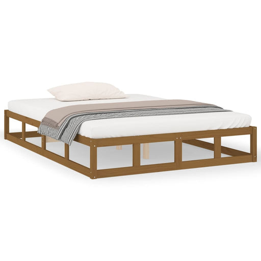 Bed Frame Honey Brown 150x200 cm 5FT King Size Solid Wood.