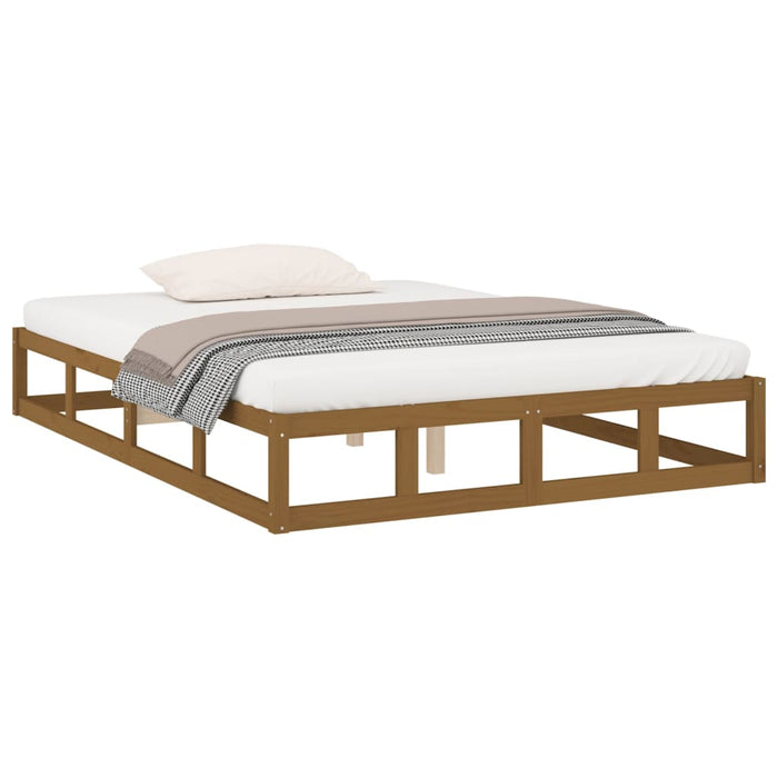 Bed Frame Honey Brown 120x190 cm 4FT Small Double Solid Wood.