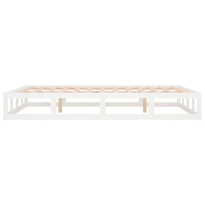 Bed Frame White 140x190 cm Solid Wood.