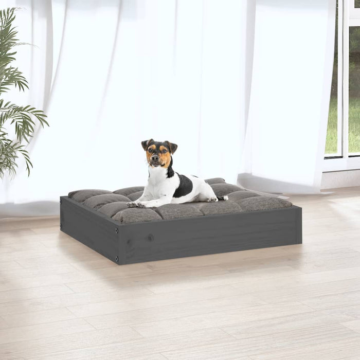 Dog Bed Grey 51.5x44x9 cm Solid Wood Pine.