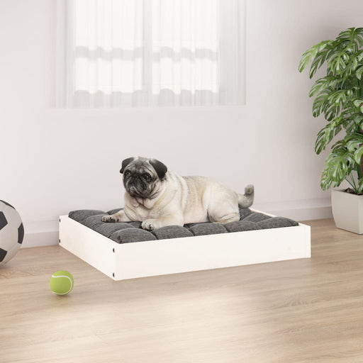 Dog Bed White 61.5x49x9 cm Solid Wood Pine.