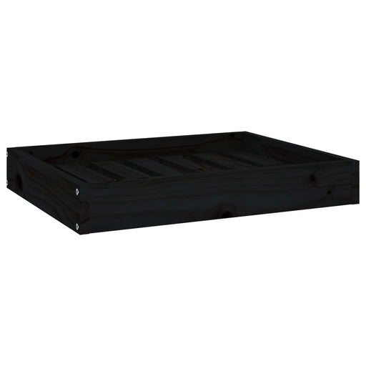 Dog Bed Black 61.5x49x9 cm Solid Wood Pine.