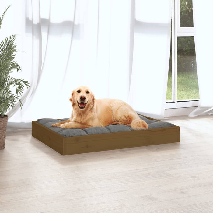Dog Bed Honey Brown 71.5x54x9 cm Solid Wood Pine.