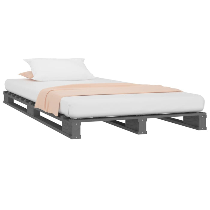 Bed Frame Grey 100x200 cm Solid Wood Pine.