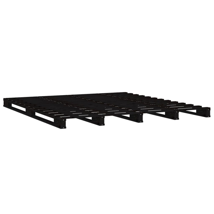 Bed Frame Black 120x190 cm Solid Wood Pine 4FT Small Double.
