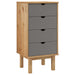 Drawer Cabinet Brown and Grey 46x39.5x90 cm Solid Wood Pine.