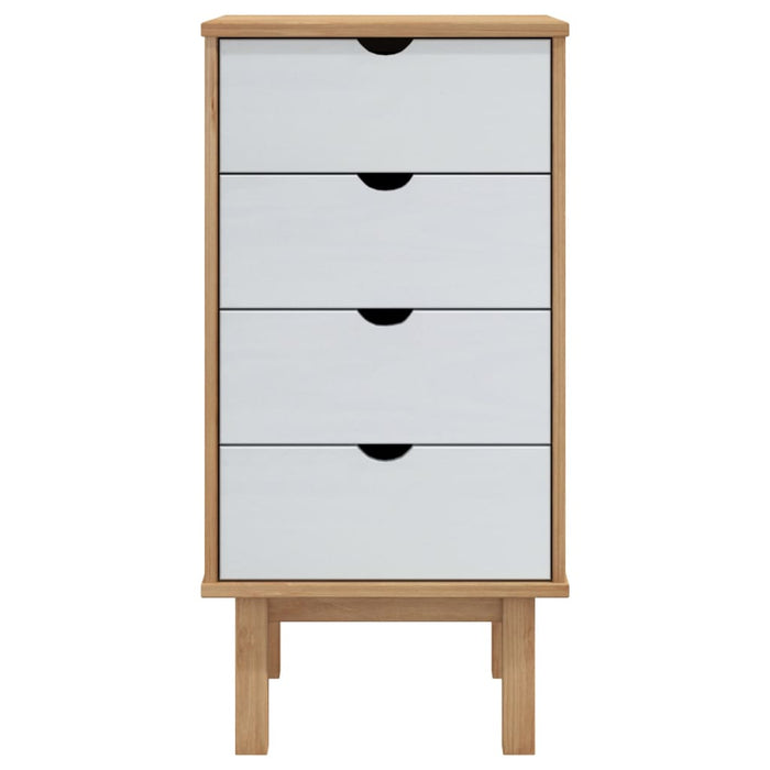 Drawer Cabinet Brown and White 46x39.5x90 cm Solid Wood Pine.