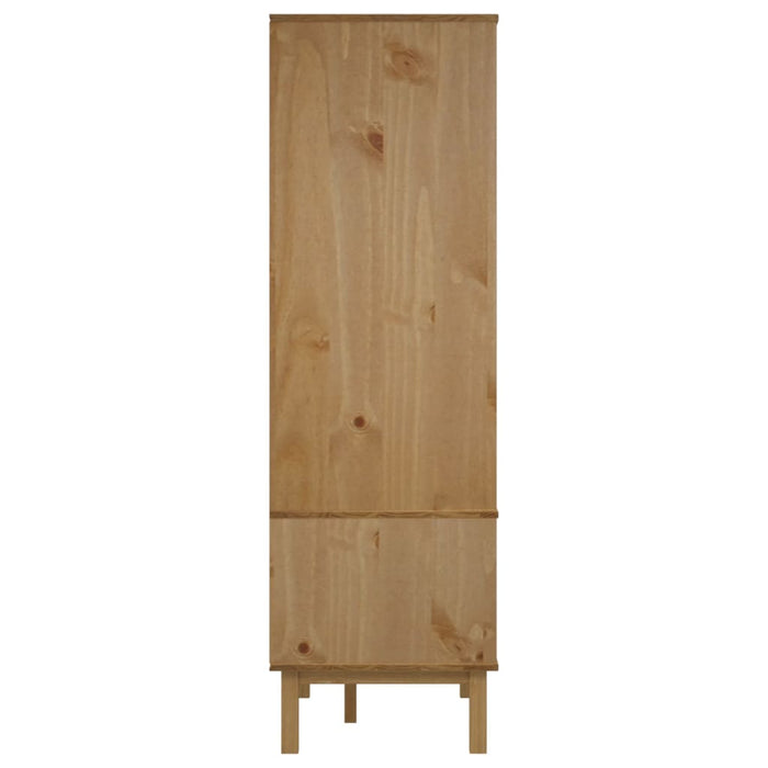 Wardrobe Brown and Grey 76.5x53x172 cm Solid Wood Pine.