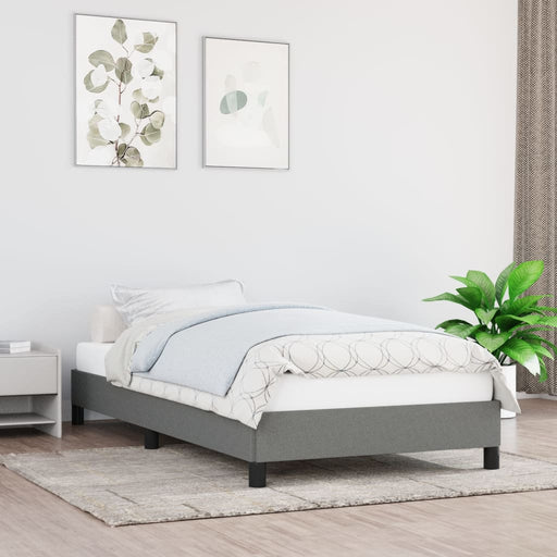 Bed Frame Dark Grey 90x190 cm 3FT Single Fabric.