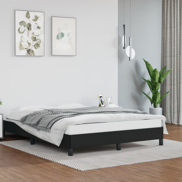Bed Frame Black 135x190 cm 4FT6 Double Faux Leather.