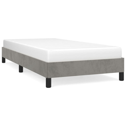 Bed Frame Light Grey 90x190 cm 3FT Single Velvet.