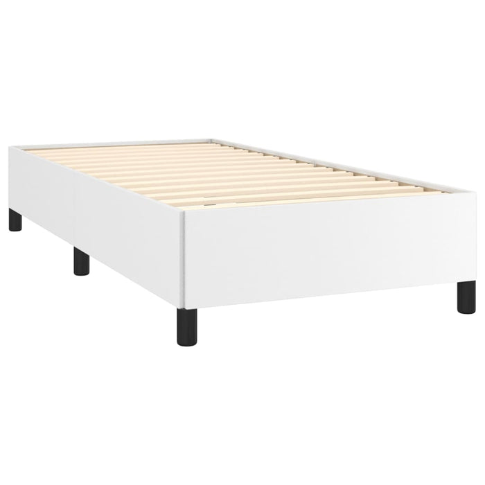 Bed Frame White 90x190 cm 3FT Single Faux Leather.