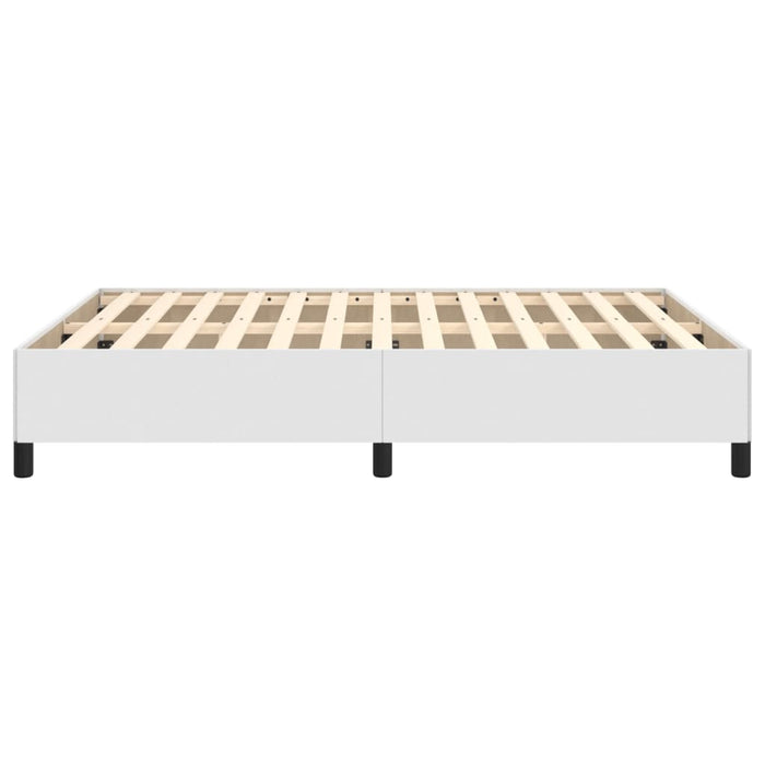 Bed Frame White 135x190 cm 4FT6 Double Faux Leather.