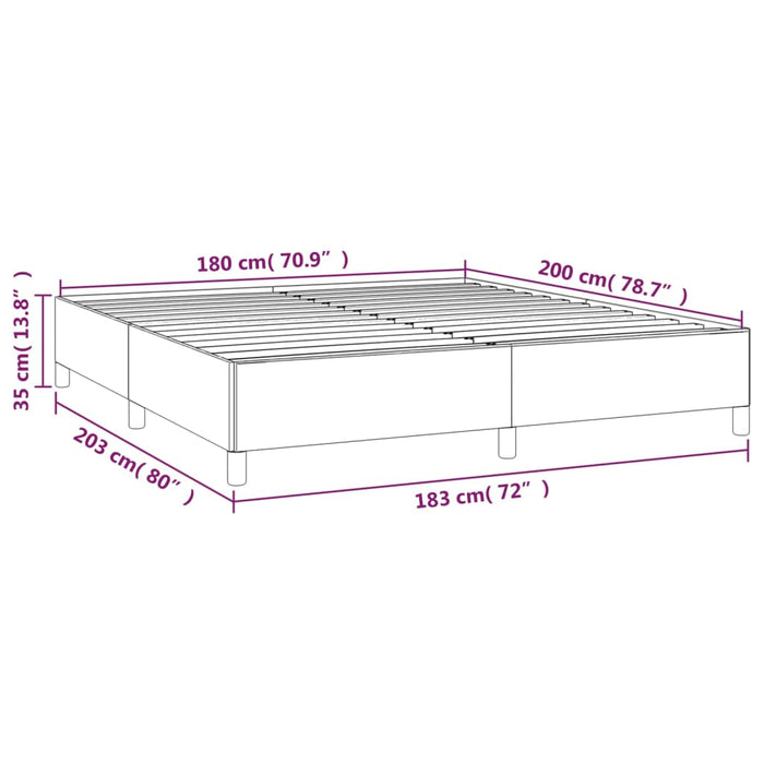 Bed Frame White 180x200 cm 6FT Super King Faux Leather.