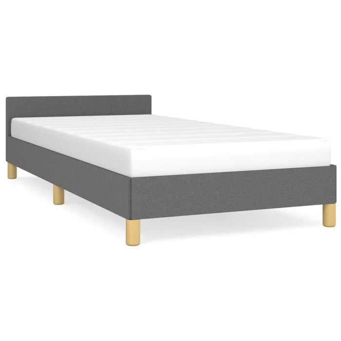 Bed Frame with Headboard Dark Grey 90x190cm 3FT Single Fabric.