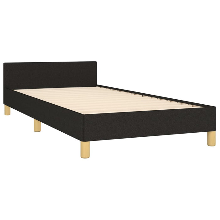Bed Frame with Headboard Black 90x190cm 3FT Single Fabric.